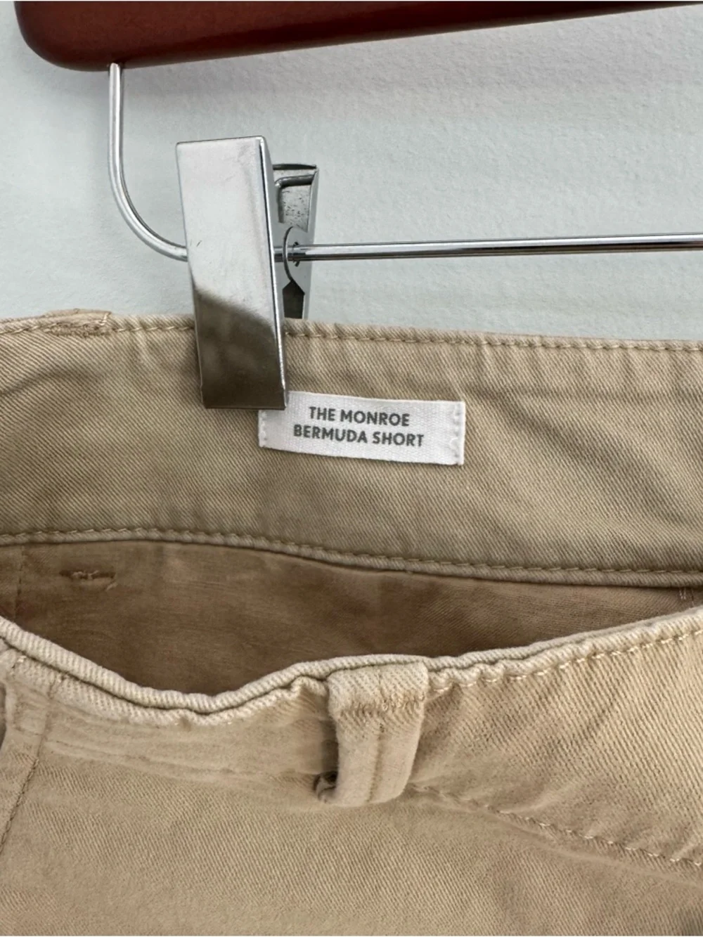 LOFT Monroe Chino Bermuda Shorts Natural Jute Size 2 - Picture 6 of 8
